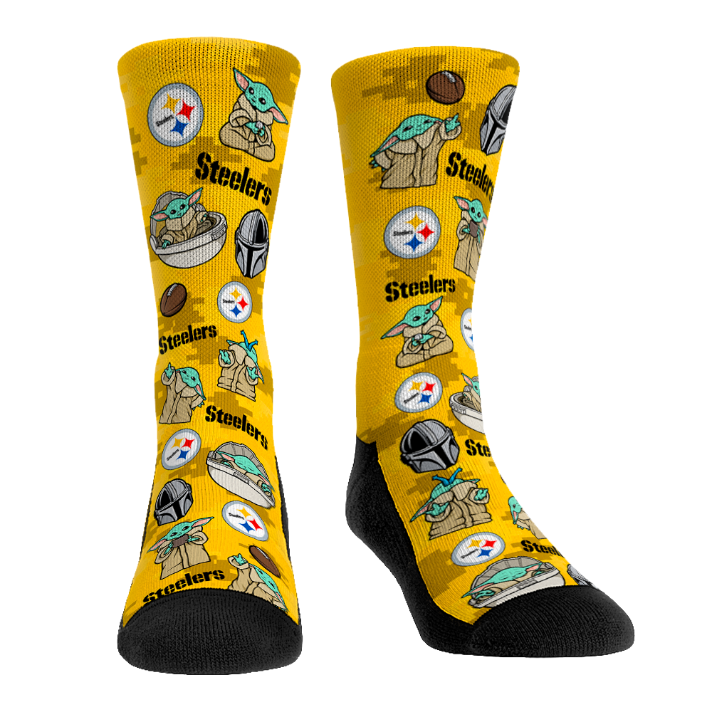 Rock 'Em Socks Rock 'Em Socks Pittsburgh Steelers - Star Wars  - Grogu All-Over — main product shot