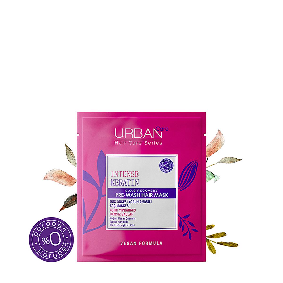 Urban Care Intense Keratin Hair Care Mask - Repair & Nourish Damaged Hair, Vegan & Paraben-Free