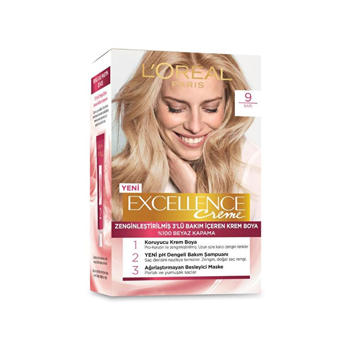 Loreal Paris Excellence Creme Hair Dye - 100% Grey Coverage, Long-Lasting Color