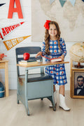 Mila & Rose ® Plaid Apples L/S Pocket Twirl Dress — main product shot