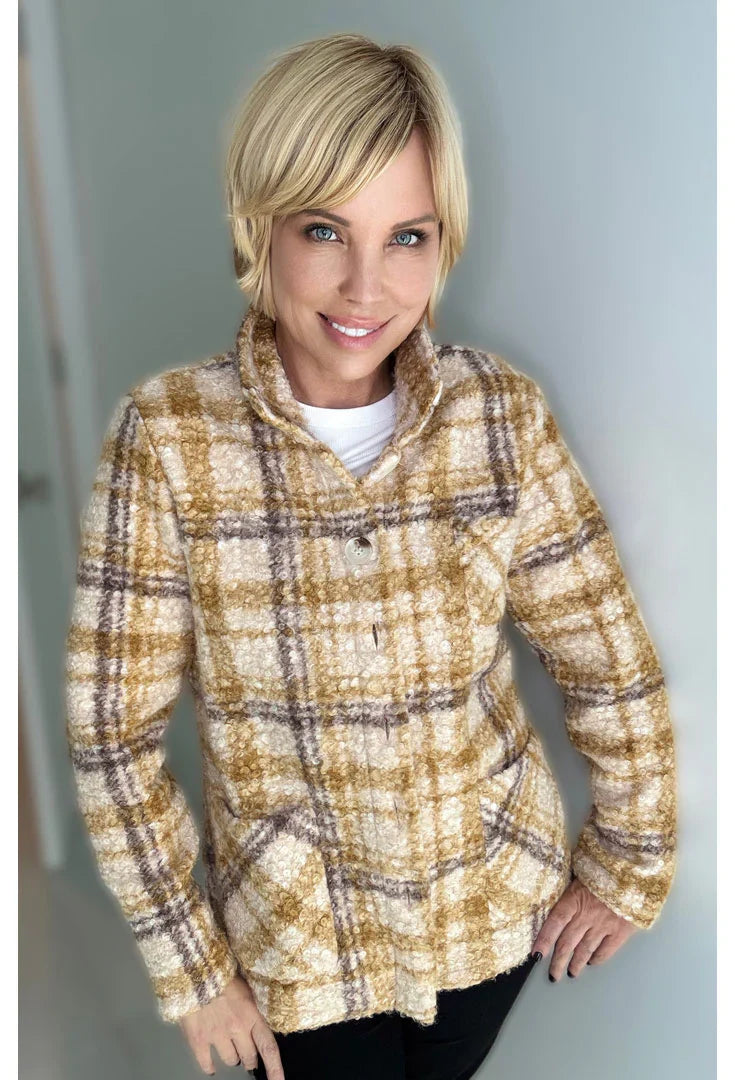 KADOU BOUTIQUE Plaid Soft Jacket — main product shot