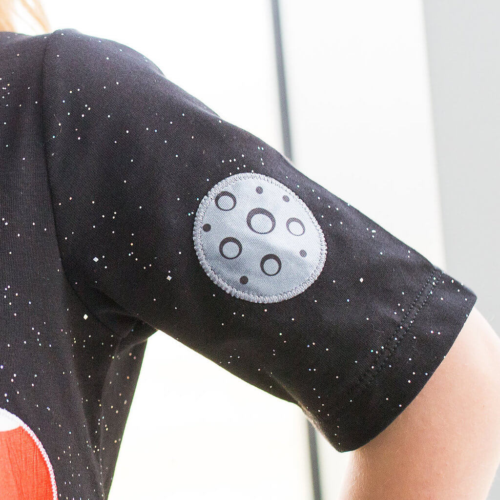 Princess Awesome & Boy Wonder Solar System Busy Dress — detail shot 7