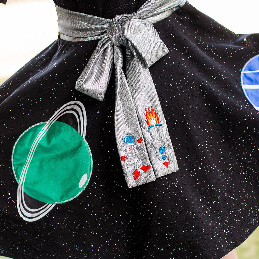 Princess Awesome & Boy Wonder Solar System Busy Dress — detail shot 6