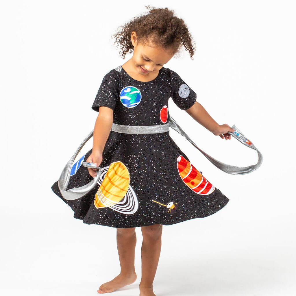 Princess Awesome & Boy Wonder Solar System Busy Dress — dresses category context