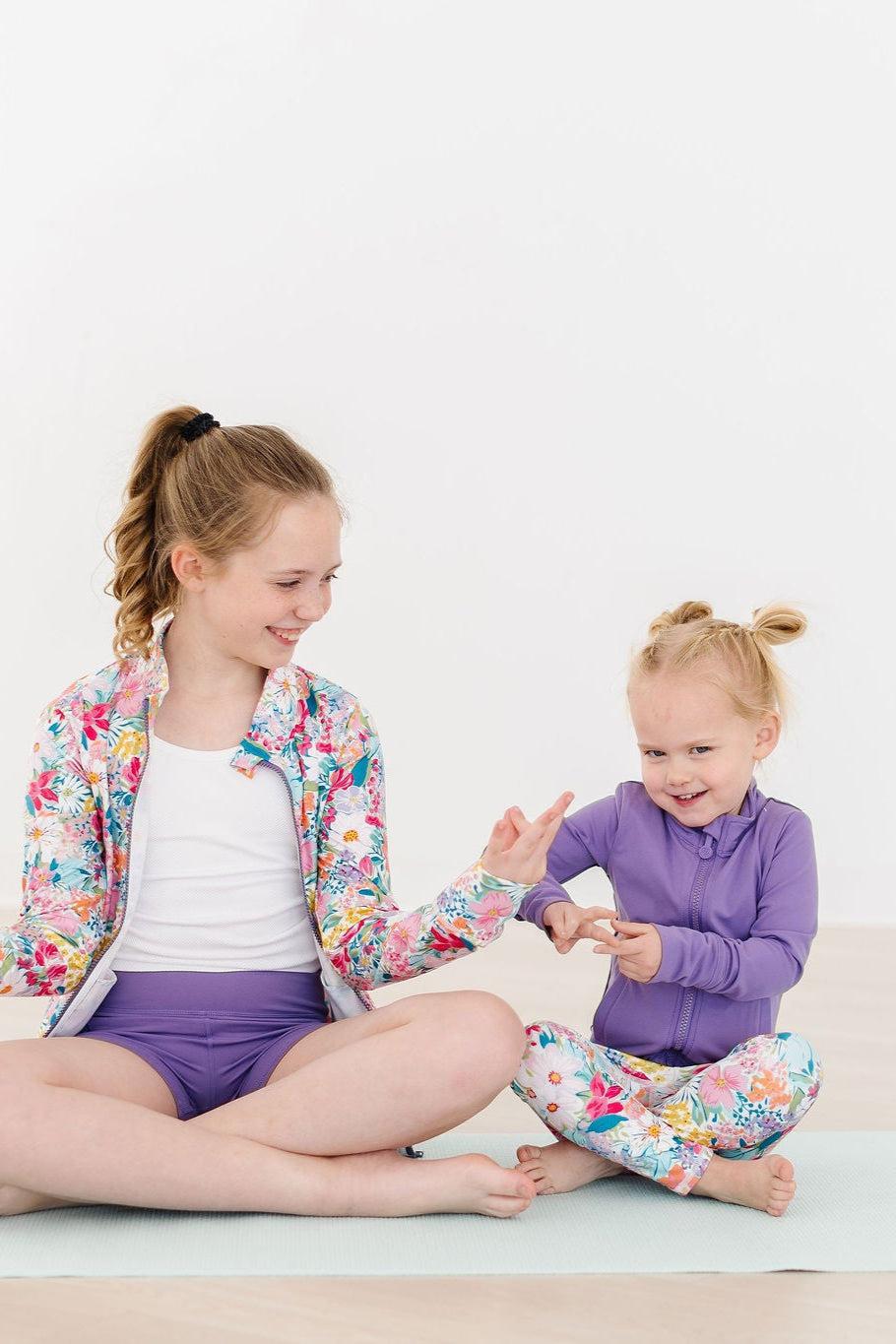 Mila & Rose ® SALE Playful Purple Full-Zip Ruffle Active Jacket — color detail