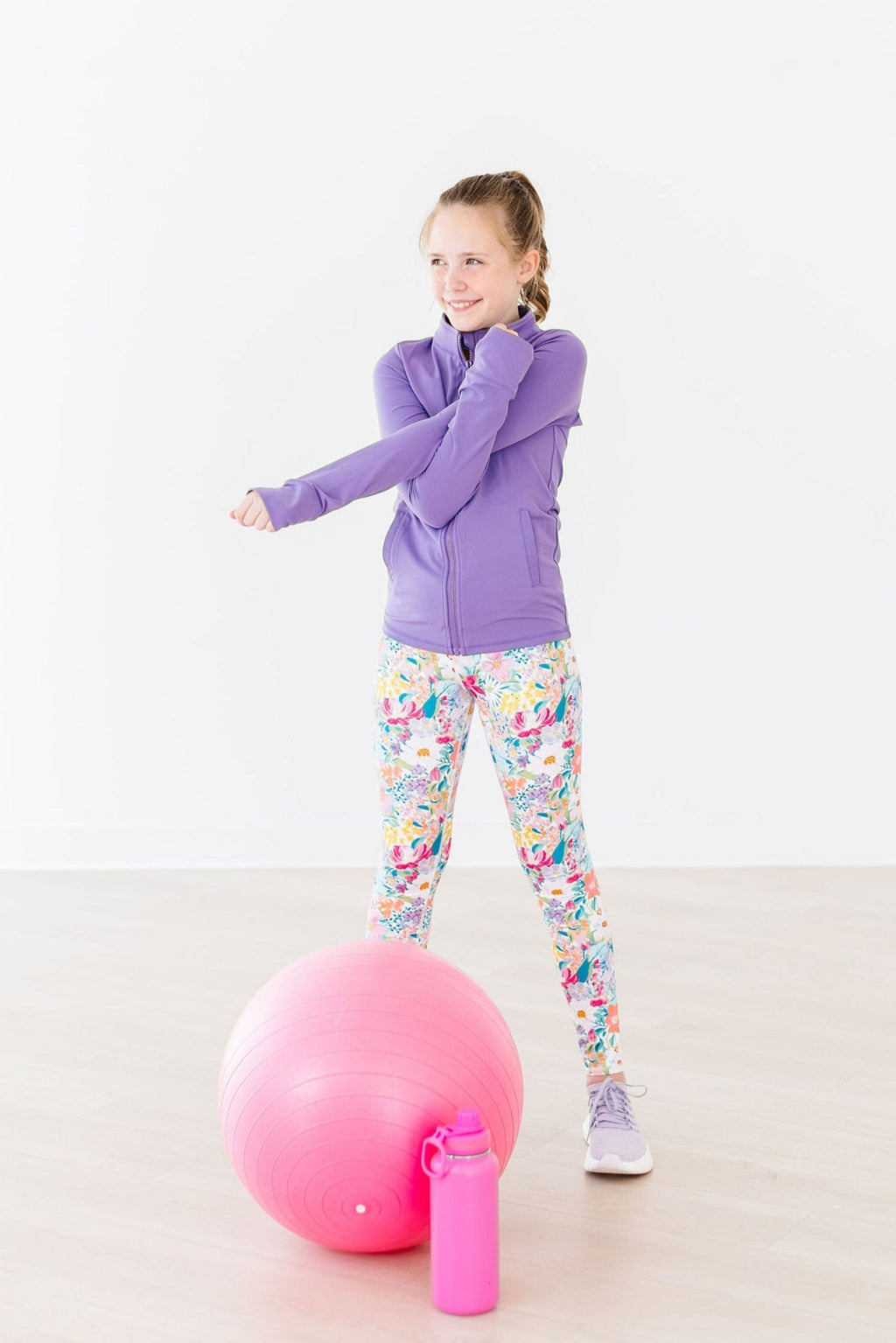 Mila & Rose ® SALE Playful Purple Full-Zip Ruffle Active Jacket — main product shot
