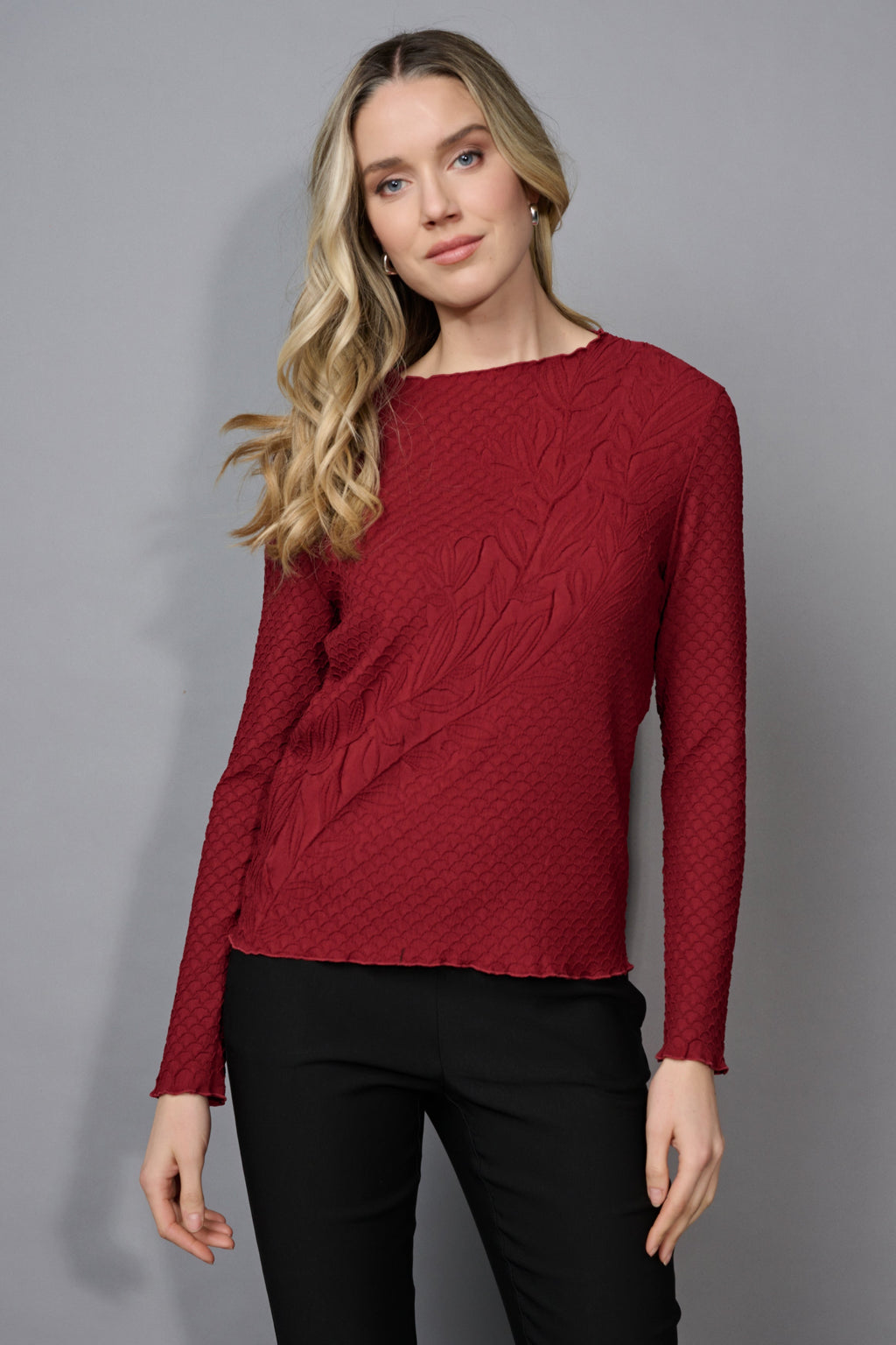 KADOU BOUTIQUE Picadilly Pleated Leaf Top — main product shot