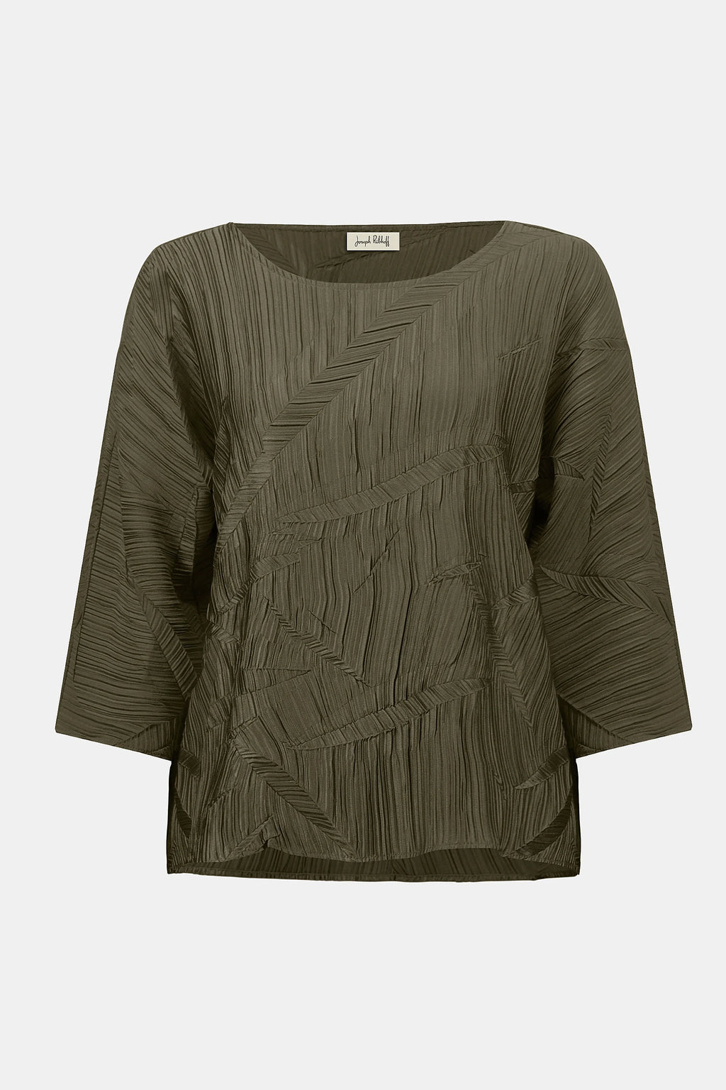 KADOU BOUTIQUE Pleated Satin Boxy Top - 253002-3380 — side view