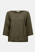 KADOU BOUTIQUE Pleated Satin Boxy Top - 253002-3380 — side view
