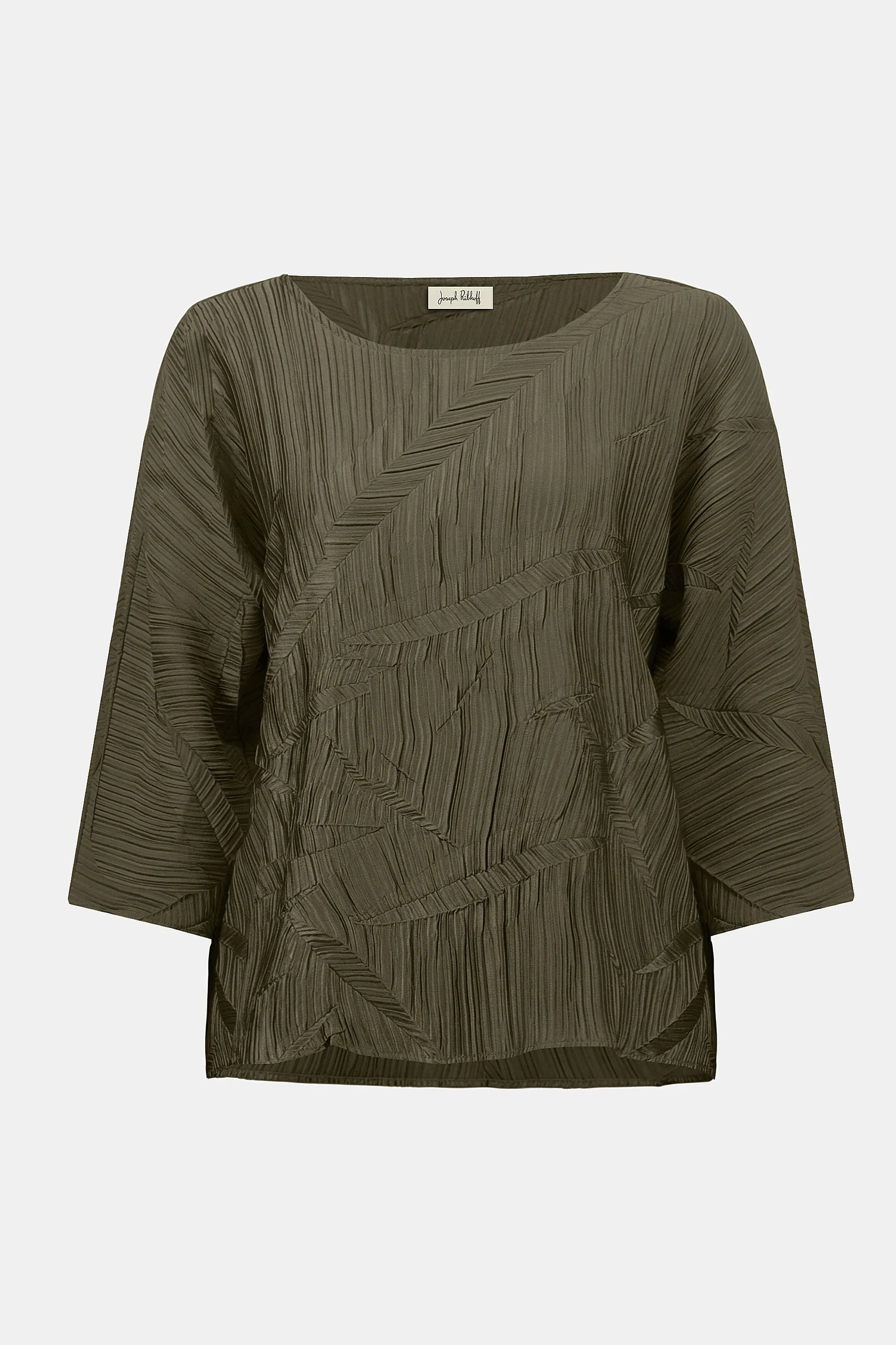 KADOU BOUTIQUE Pleated Satin Boxy Top - 253002-3380 — side view