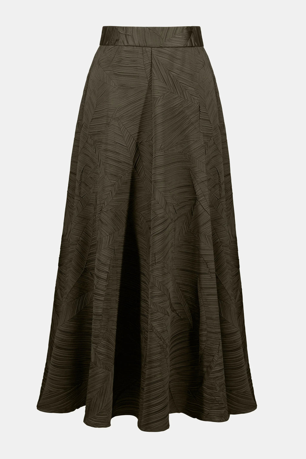KADOU BOUTIQUE Pleated Satin Long Flared Skirt - 253248-3380 — side view