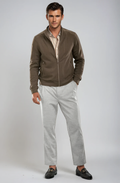 Buki Pleated Wool Trouser Pants - Heather Grey — main product shot