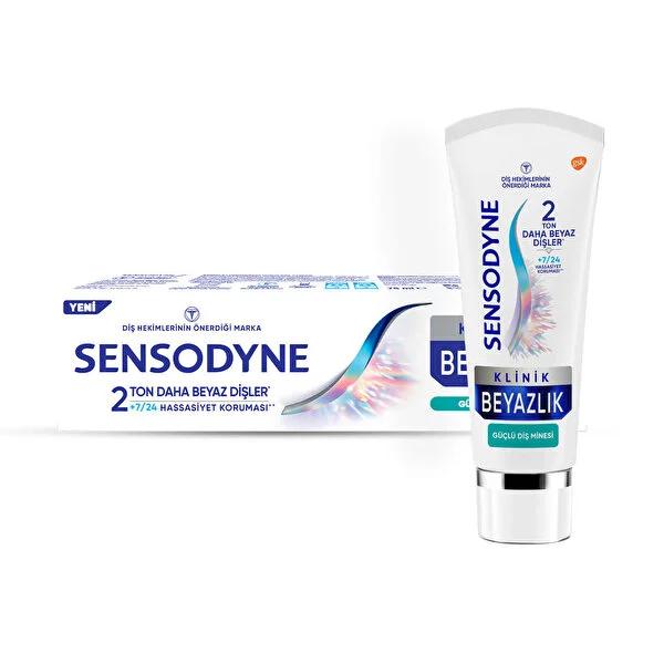 Sensodyne Clinical Whitening Toothpaste for Sensitive Teeth - Strengthens Enamel, Whitens, 7/24 Sensitivity Protection - 2.54 fl oz