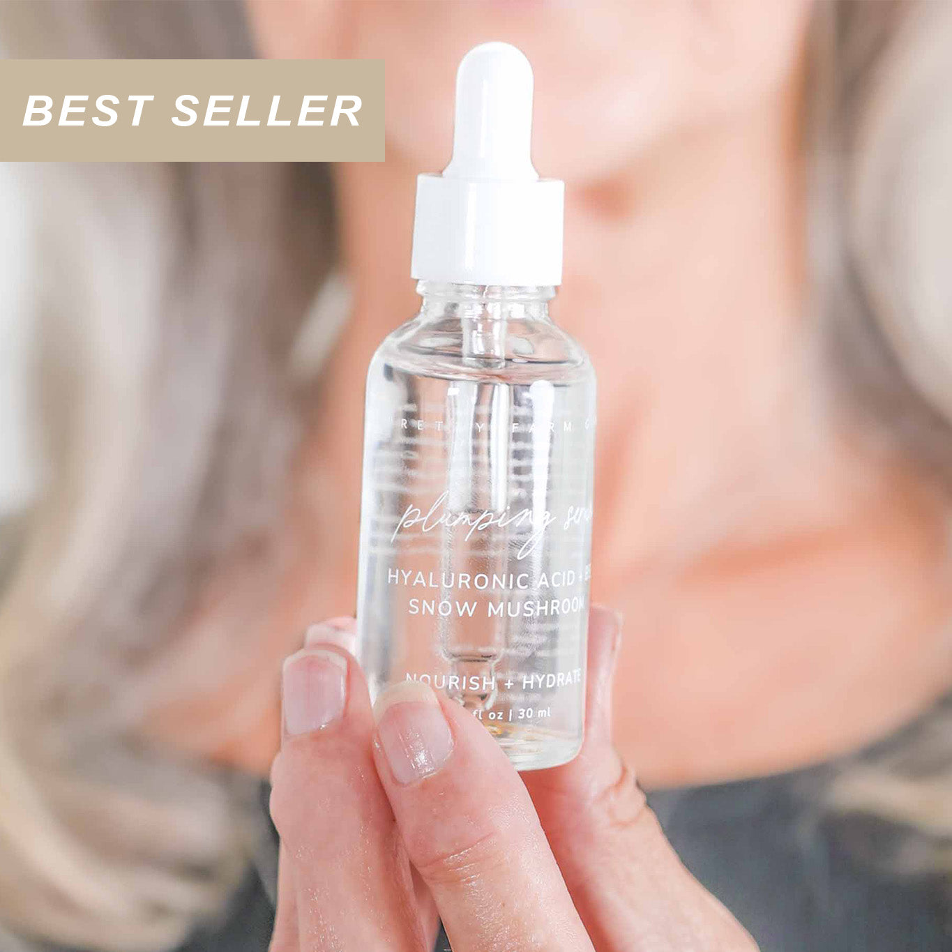 Pretty farm girl Hyaluronic Plumping Serum with Vitamin B5 + Snow Mushroom — main product shot
