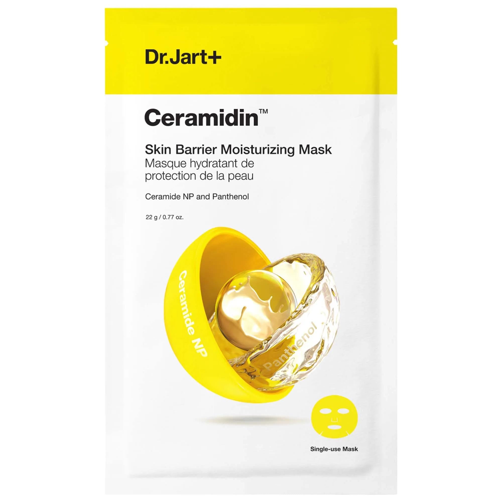 Dr. Jart+ Ceramidin Skin Barrier Moisturizing Sheet Mask - Hydrating, Soothing, and Nourishing for Dry, Dull Skin
