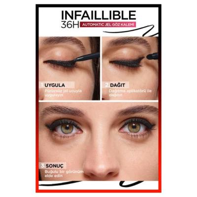 L'Oreal Paris Infallible Intense Black Automatic Gel Eyeliner: 36H Smudgeproof, Long-Lasting Eye Definition