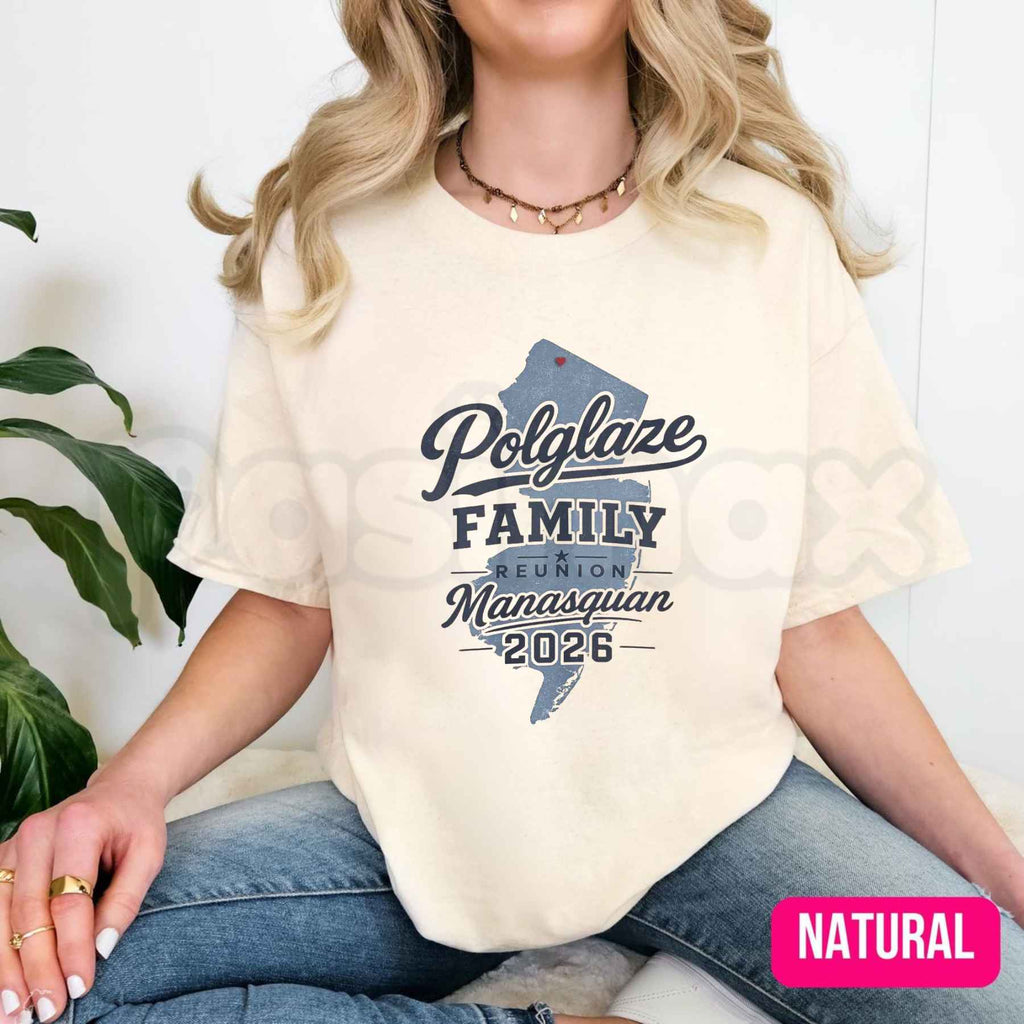 Polglaze Family Reunion Manasquan 2026 T-Shirt – Custom Beach Commemorative Graphic Tee, New Jersey Shore Family Vacation Unisex Cotton Shirt