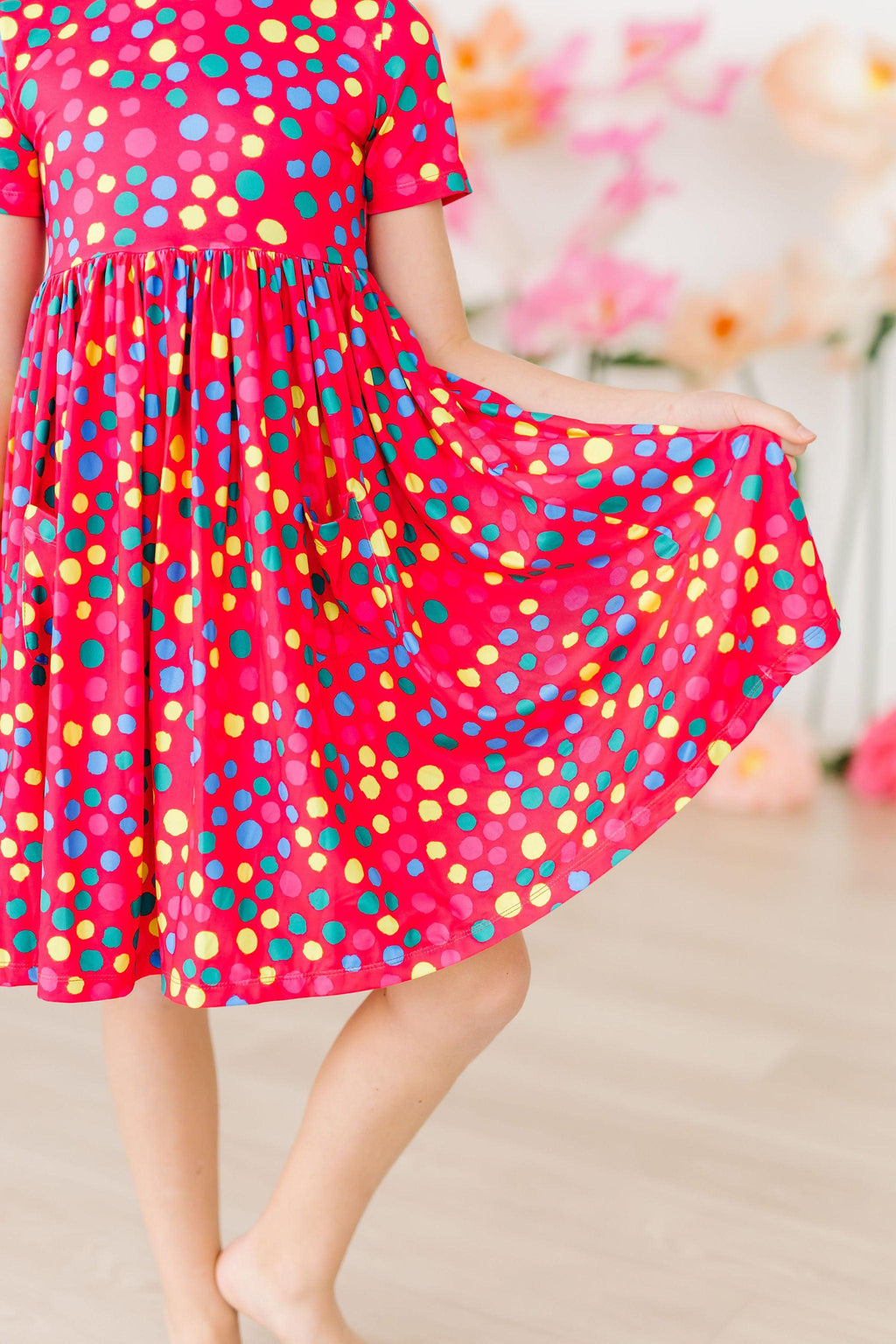 Mila & Rose ® Polka Dot Party S/S Pocket Twirl Dress — back view