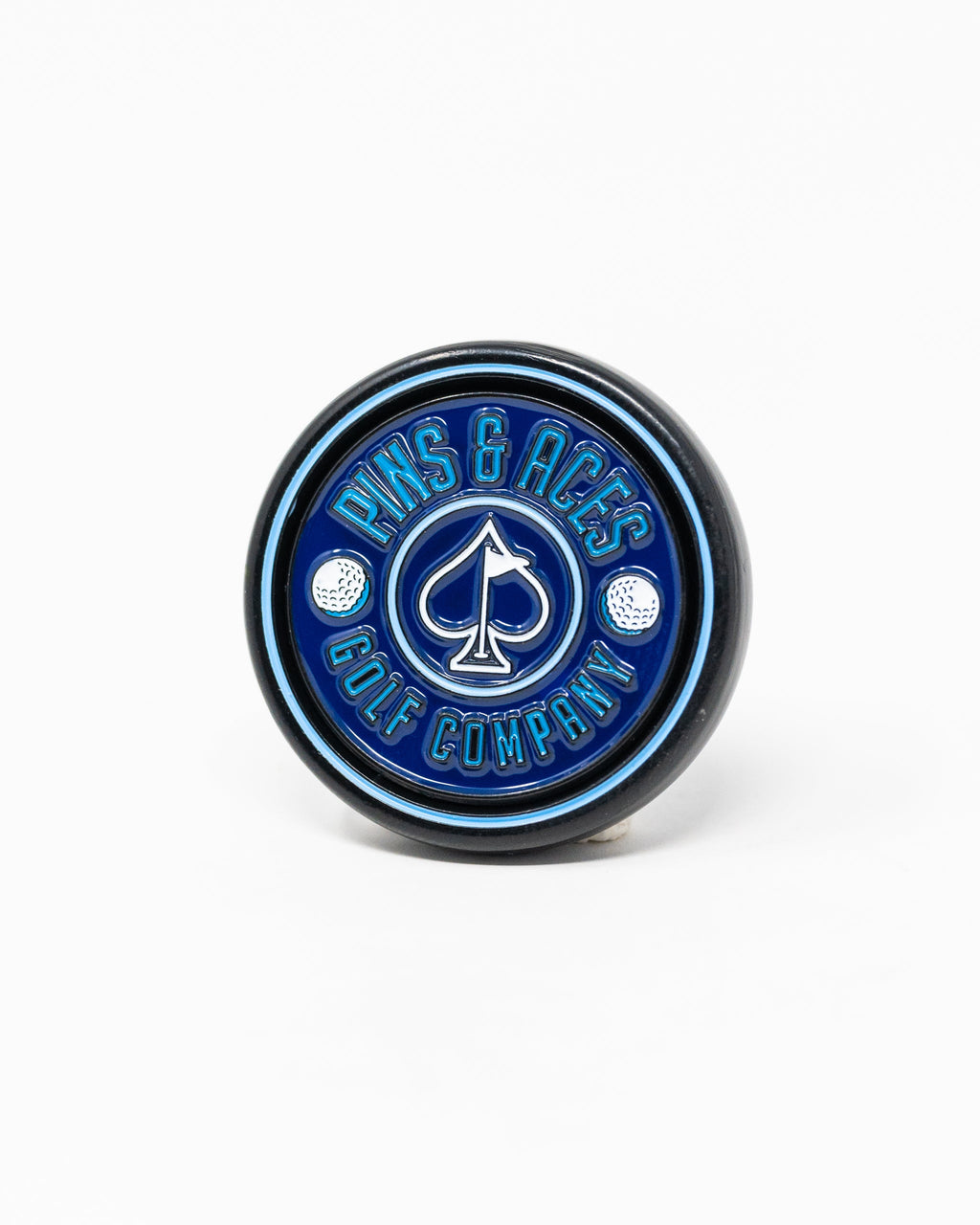 Pins and Aces Pop Out Medallion Ball Marker - Navy — packaging