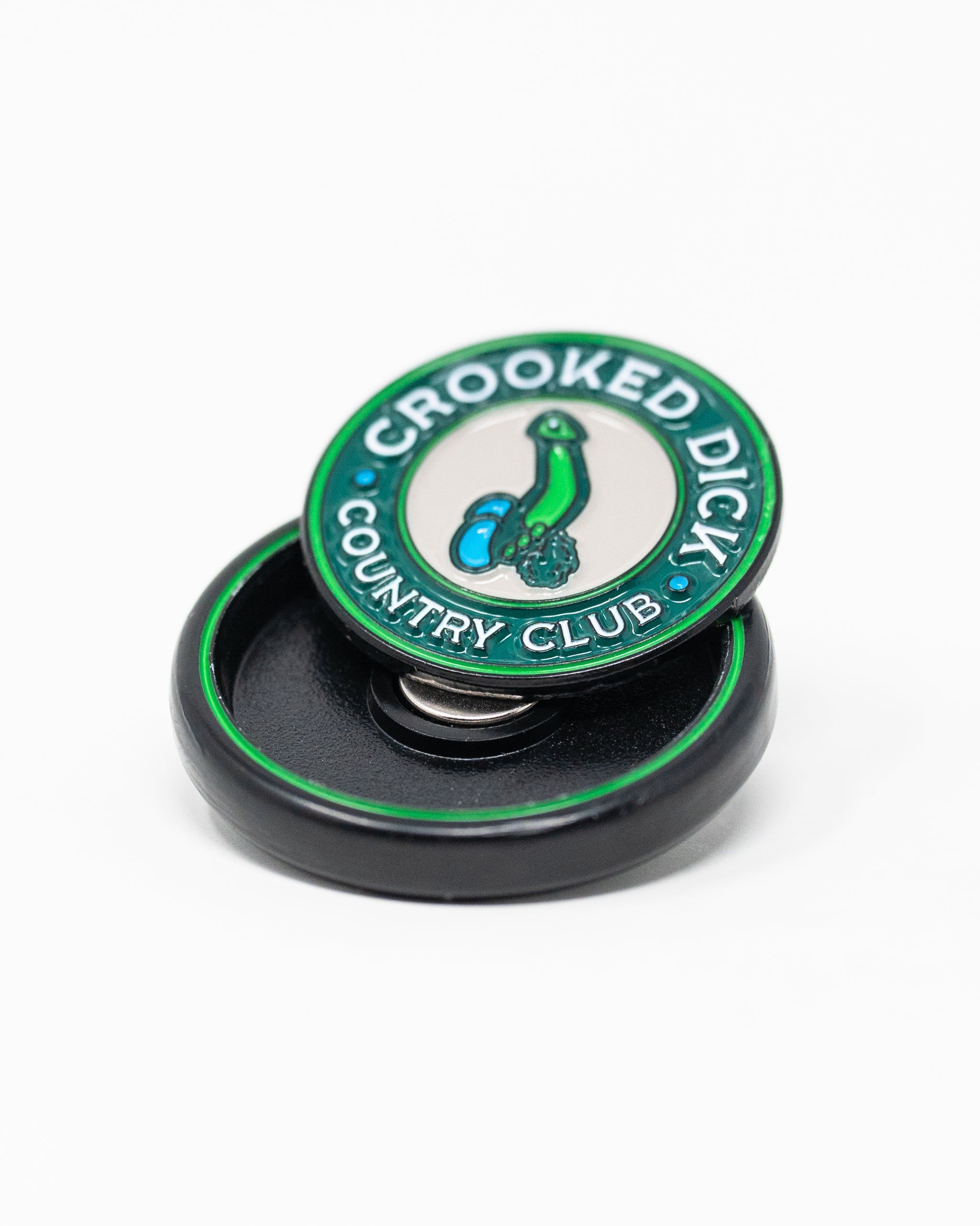 Pins and Aces Pop Out Medallion Ball Marker - Crooked Dick — packaging