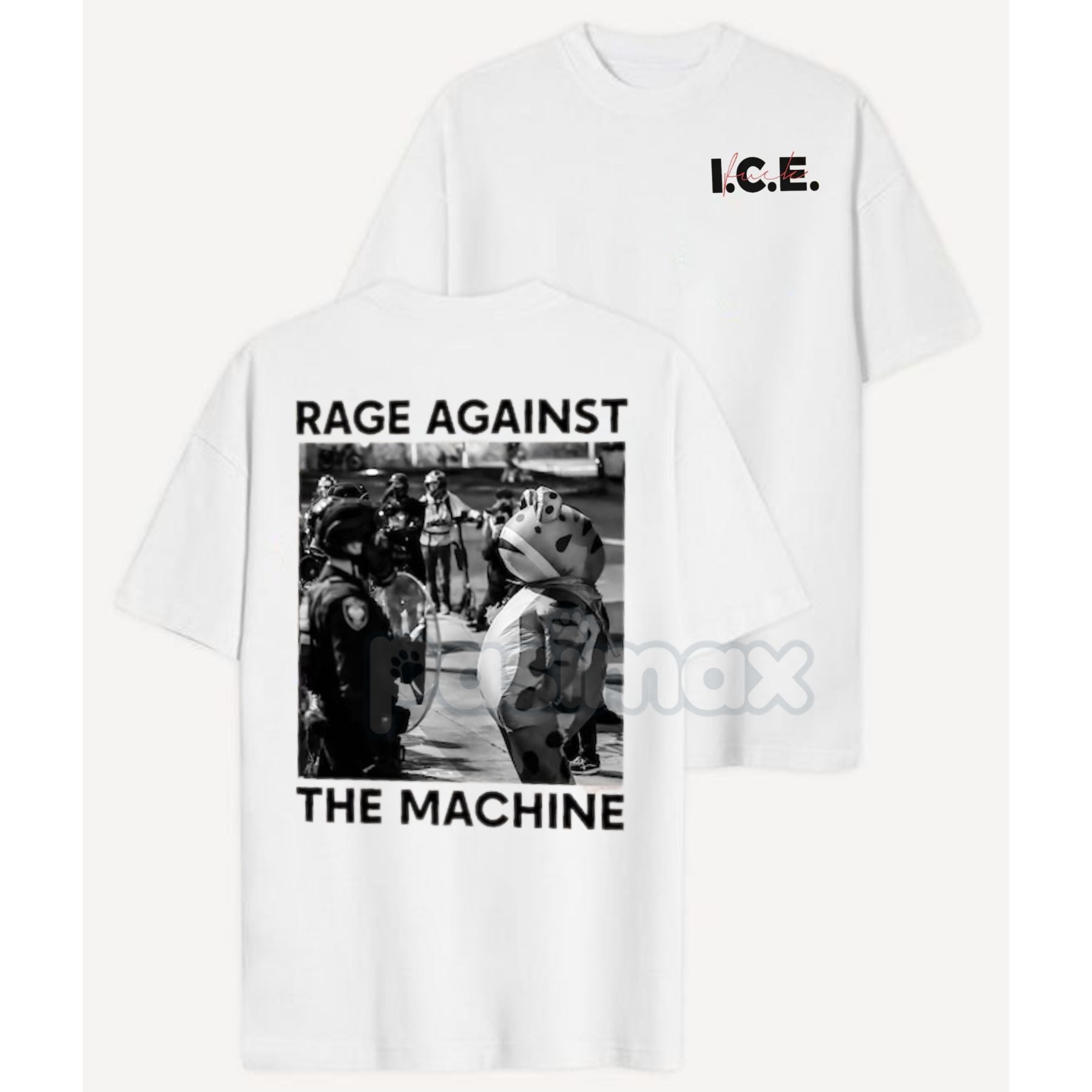 Pasimax Portland Frog "No Deportation" T-Shirt - Rage Against The Machine ICE Out Social Justice Tee, Two-Sided Graphic — mai