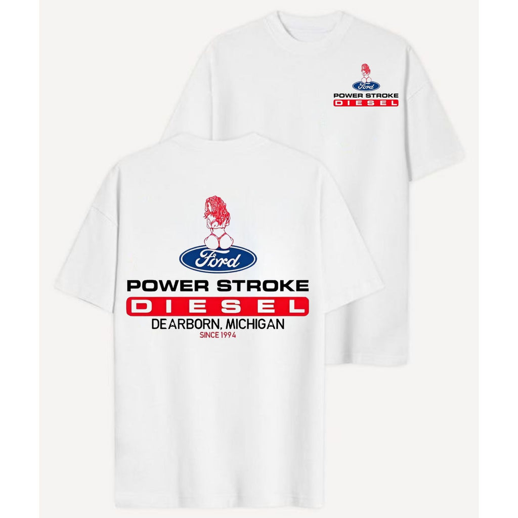 Pasimax Power Stroke Logo T-Shirt with Lady Graphic — main product shot