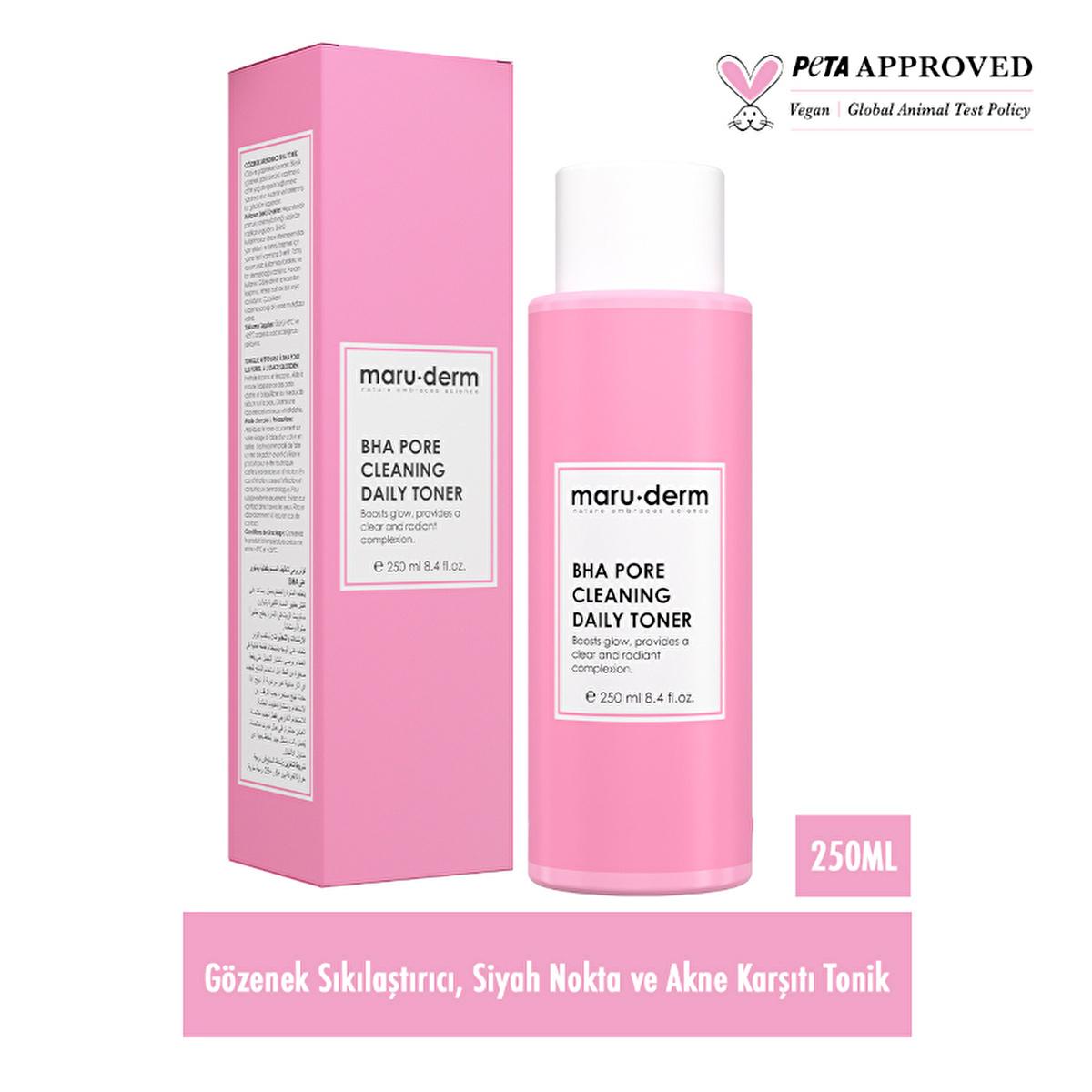 Maruderm BHA Toner: Pore Minimizing, Blackhead & Acne Treatment - Salicylic Acid, Oil Control, Fragrance-Free, Exfoliating Face Toner (8.45 fl oz)