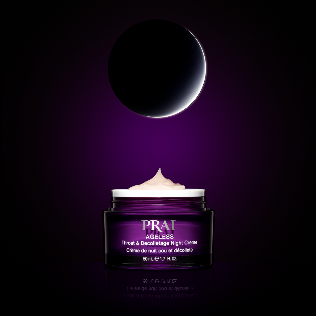 PRAI Beauty Ageless Throat & Decolletage Night Creme with Retinol — lifestyle context