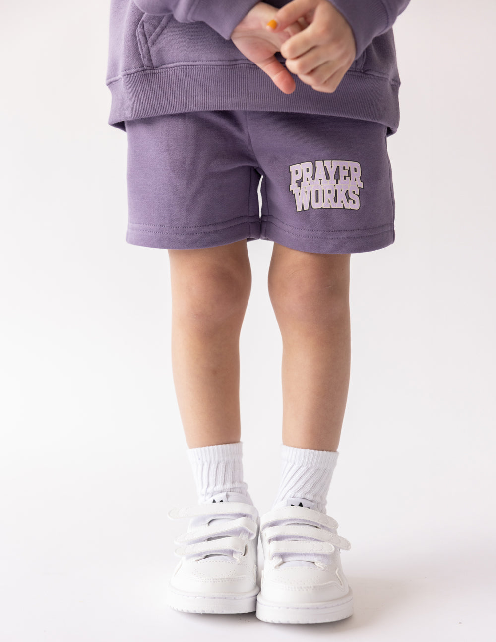 Elevated Faith Prayer Works Kids Short — detail close-up