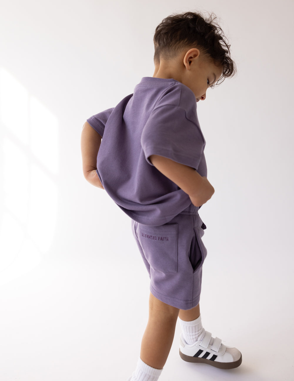 Elevated Faith Prayer Works Kids Short — back view