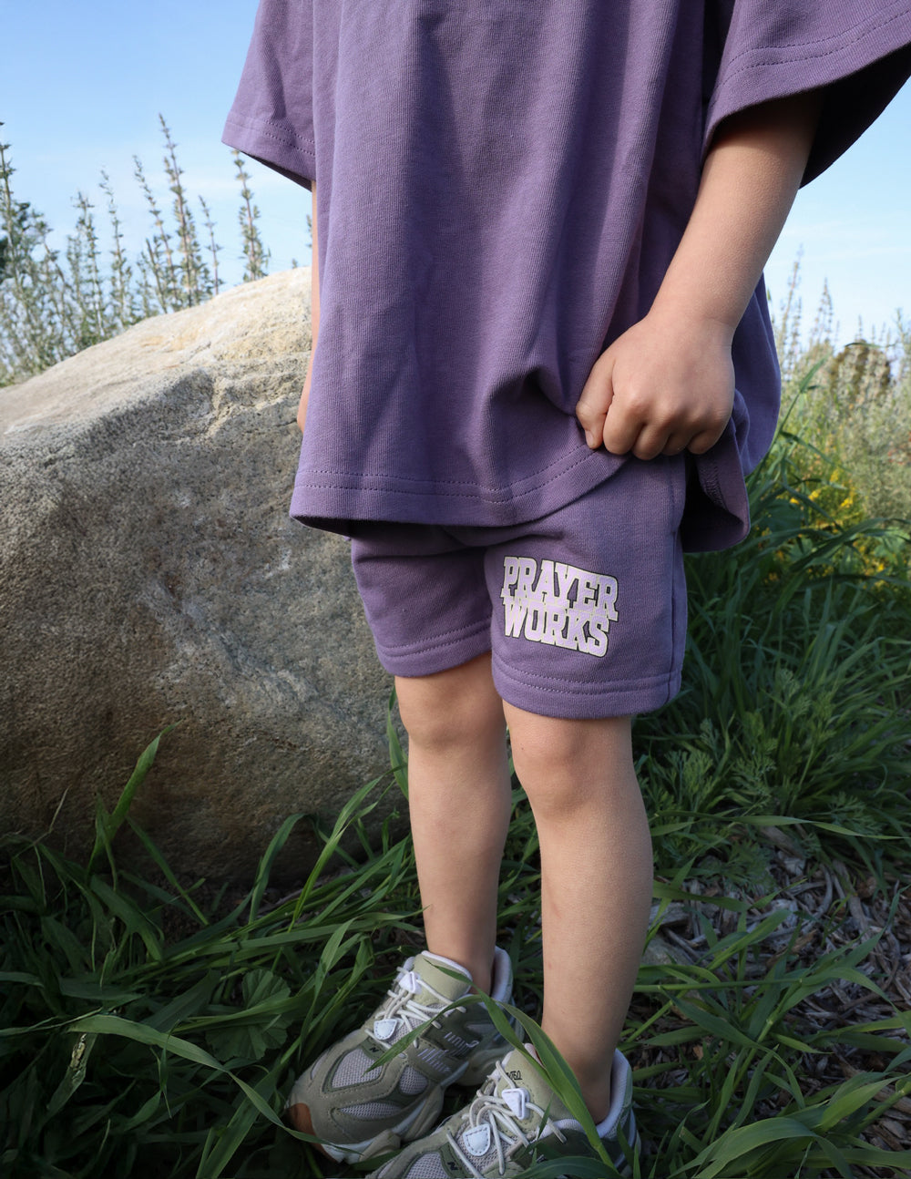 Elevated Faith Prayer Works Kids Short — size reference