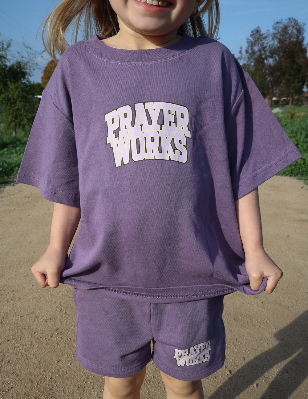 Elevated Faith Prayer Works Kids Tee — back view