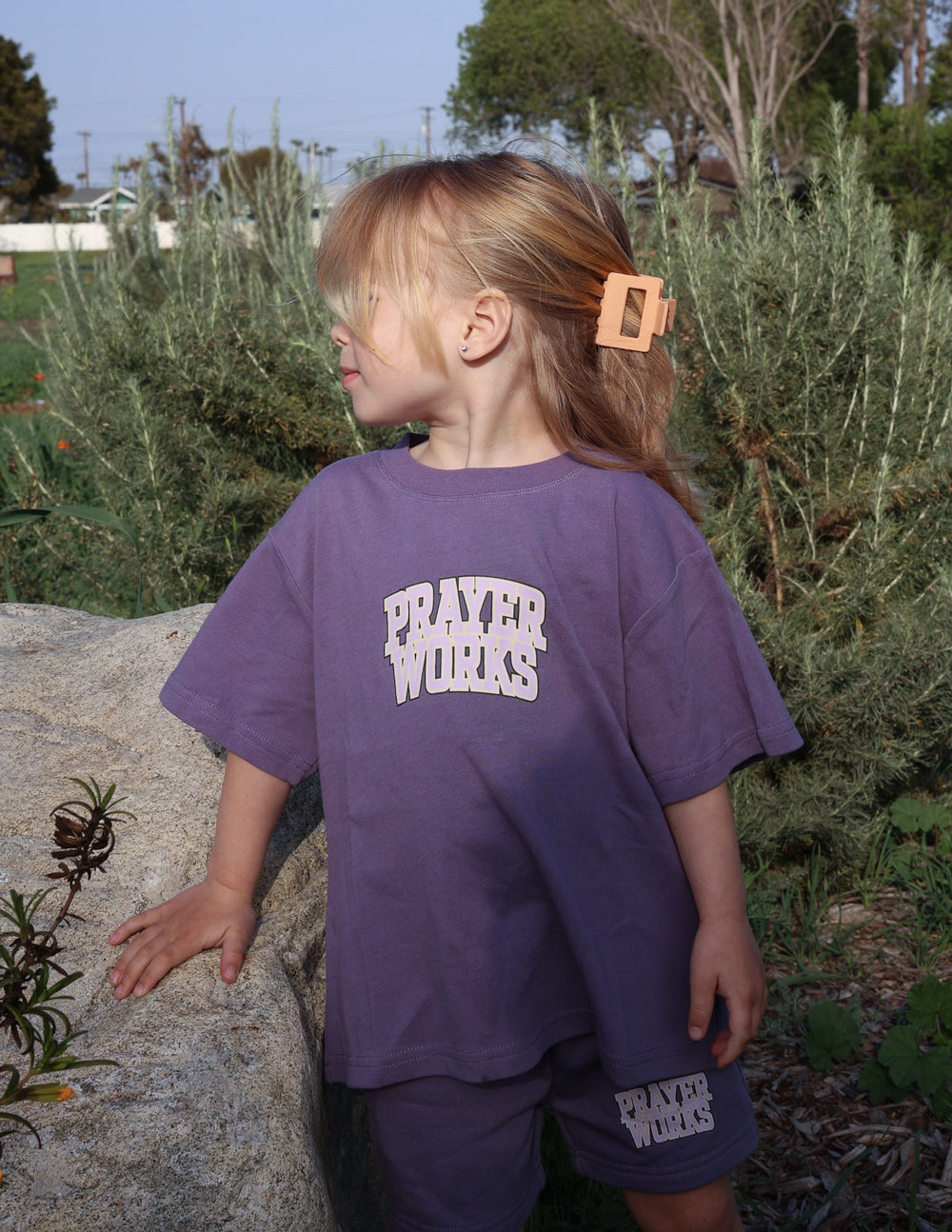 Elevated Faith Prayer Works Kids Tee — alternative angle
