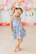 Mila & Rose ® Preppy Floral Ruffle Cross Back Dress — main product shot