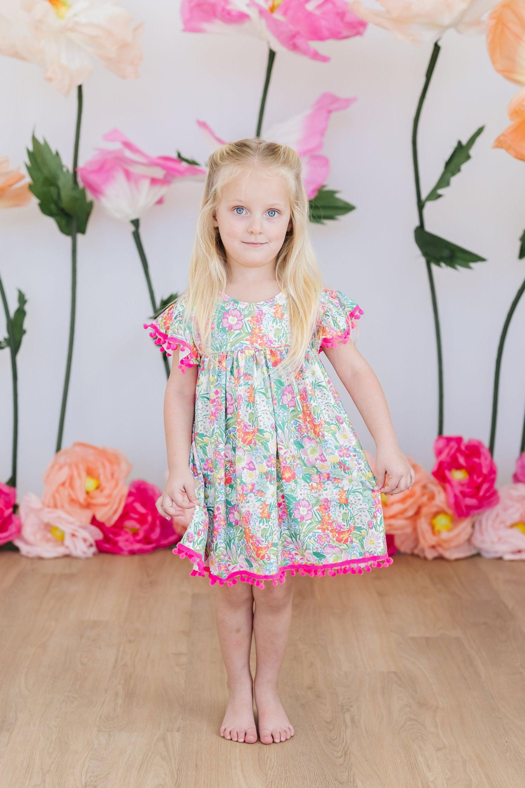 Mila & Rose ® Preppy Petals Pom Pom Dress — side view