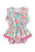 Mila & Rose ® Preppy Petals Pom Pom Romper — main product shot