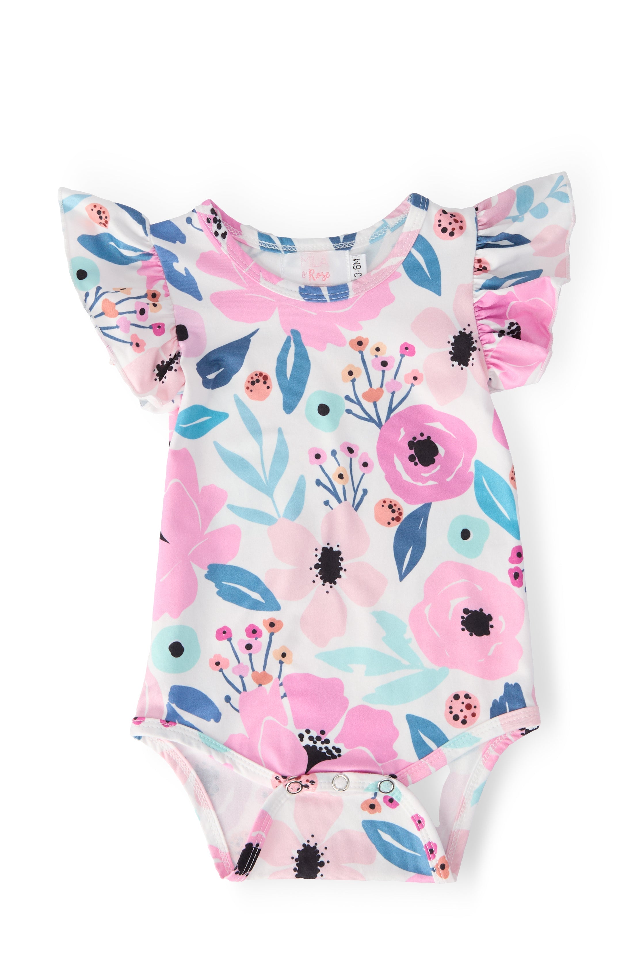 Mila & Rose ® Pretty in Purple S/S Flutter Bodysuit — main product shot