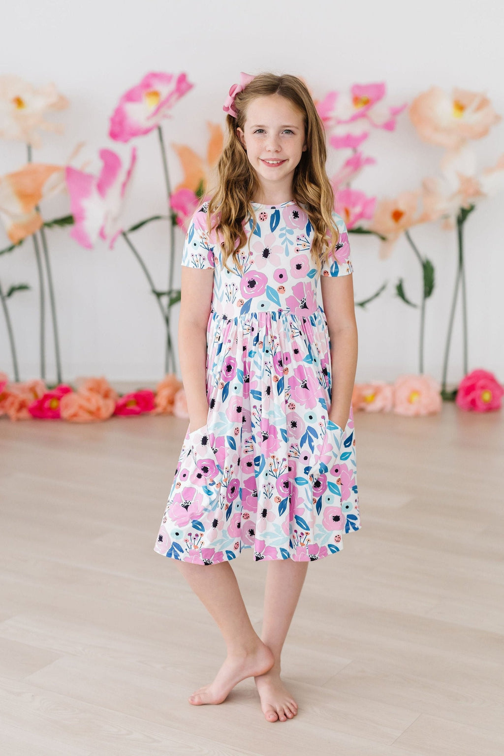 Mila & Rose ® Pretty in Purple S/S Pocket Twirl Dress — side view
