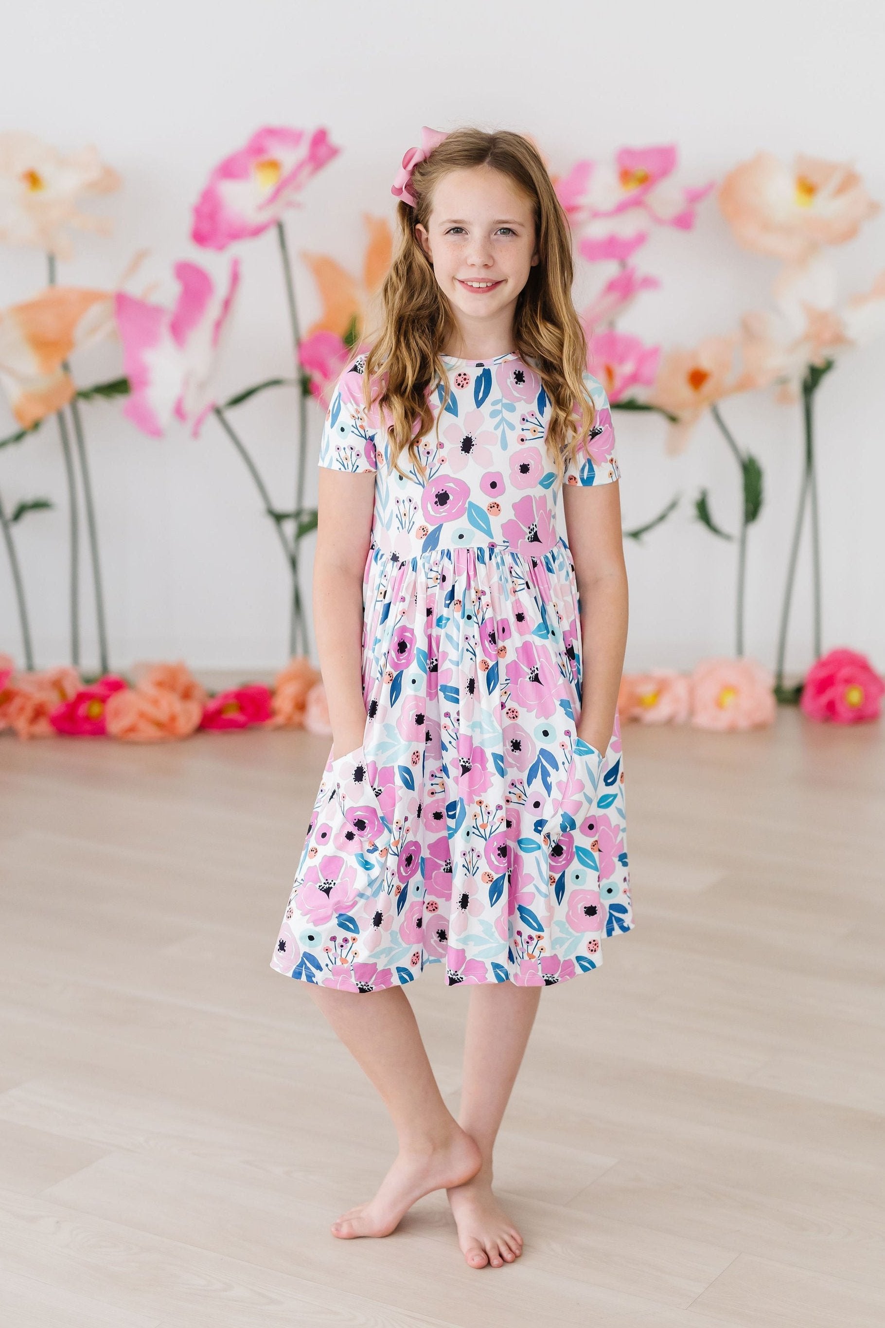 Mila & Rose ® Pretty in Purple S/S Pocket Twirl Dress — side view
