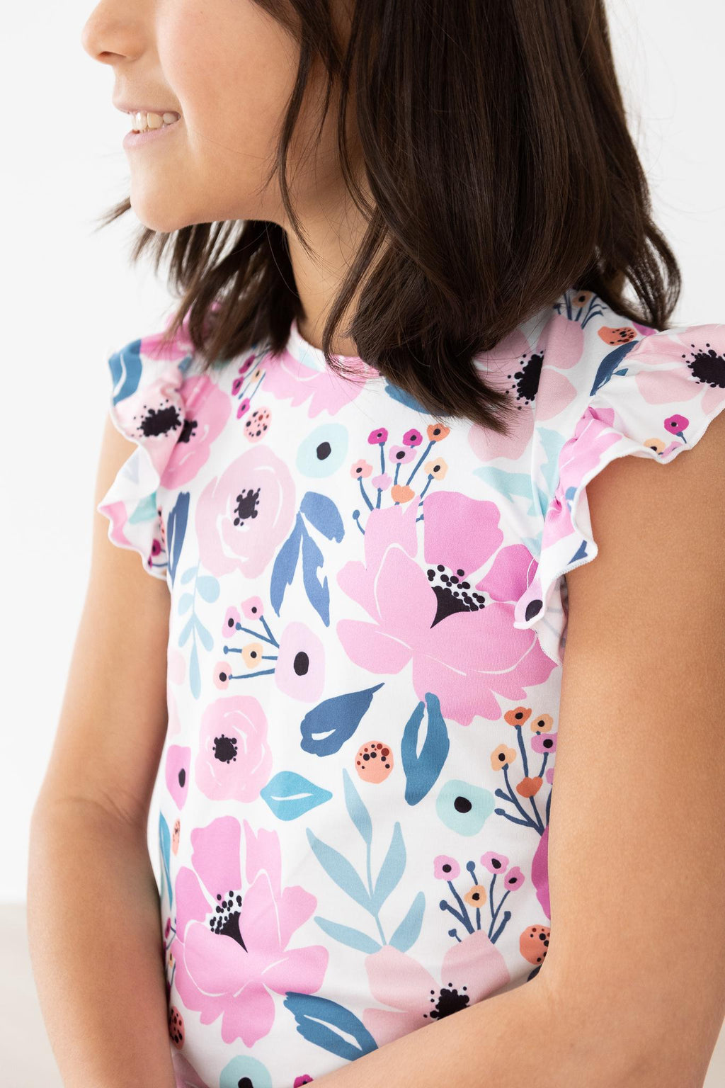 Mila & Rose ® Pretty in Purple S/S Ruffle Tee — lifestyle context