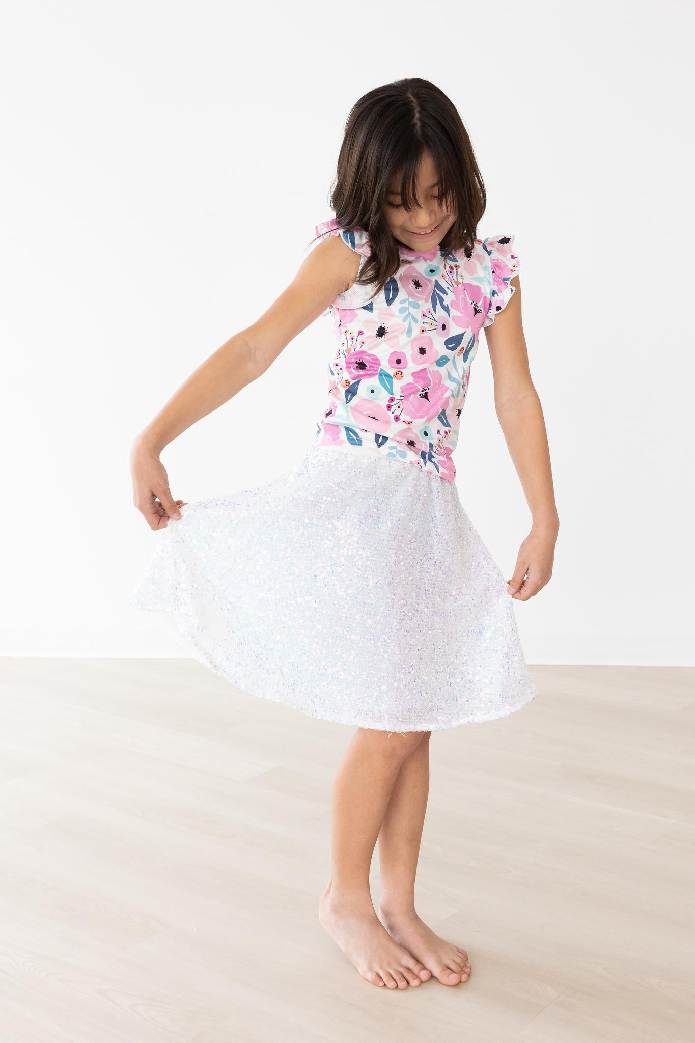 Mila & Rose ® Pretty in Purple S/S Ruffle Tee — alternative angle