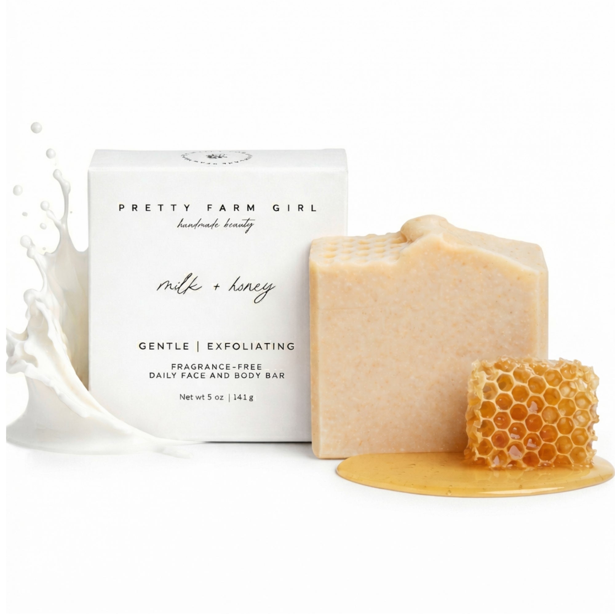 Pretty farm girl Milk + Honey Fragrance Free Handmade Tallow and Goat Milk Soap Bar — size reference
