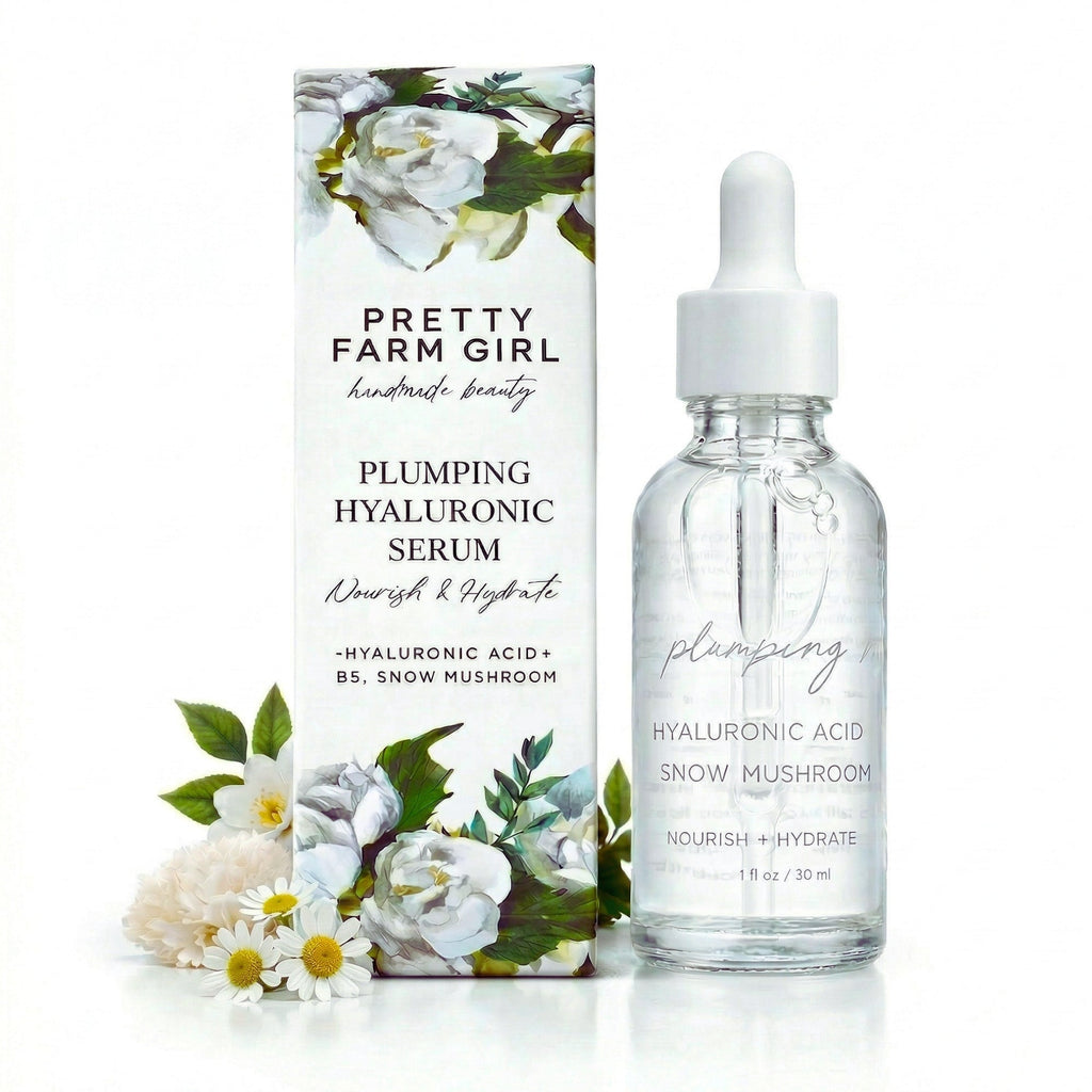Pretty farm girl Hyaluronic Plumping Serum with Vitamin B5 + Snow Mushroom — side view