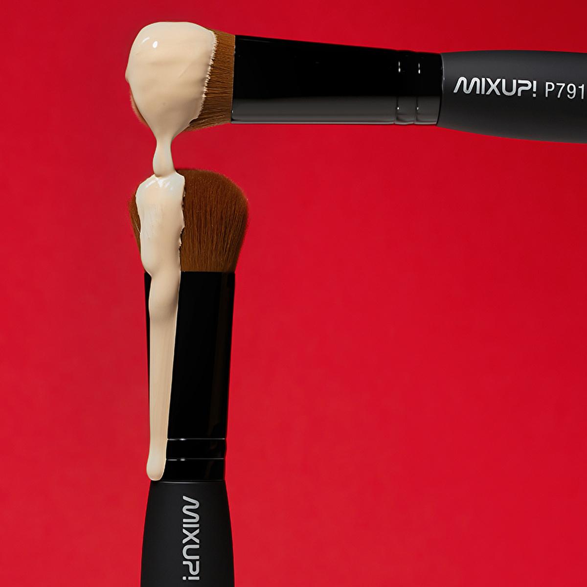 Mixup Vegan Cruelty-Free Foundation Makeup Brush for Liquid & Cream - Soft Touch & Natural Effect Bristles