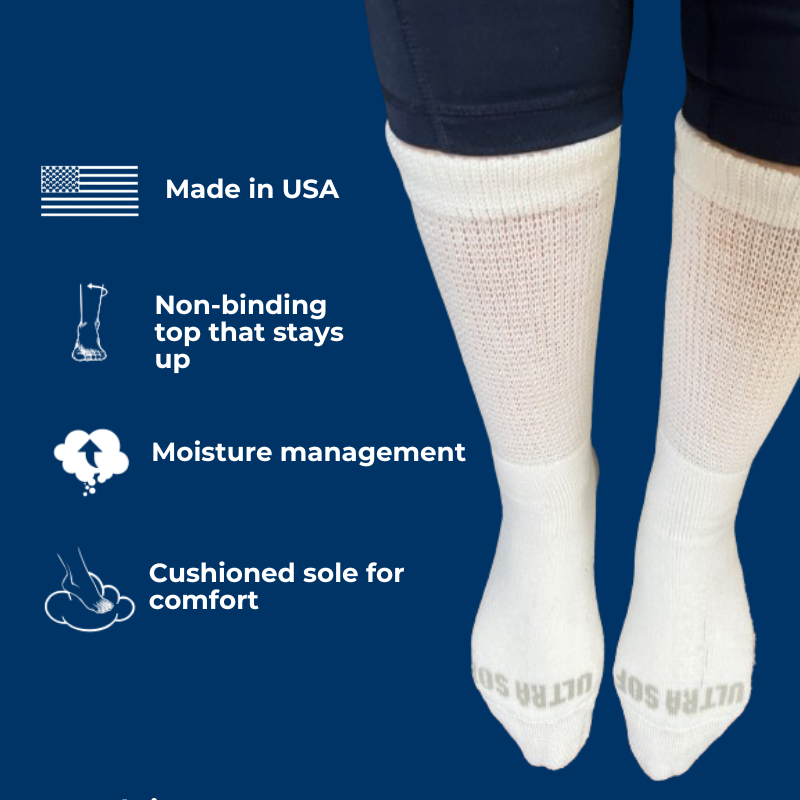 DSC Men's Ultra-Soft Upper Calf Diabetic Socks (4 Pair) — main product shot