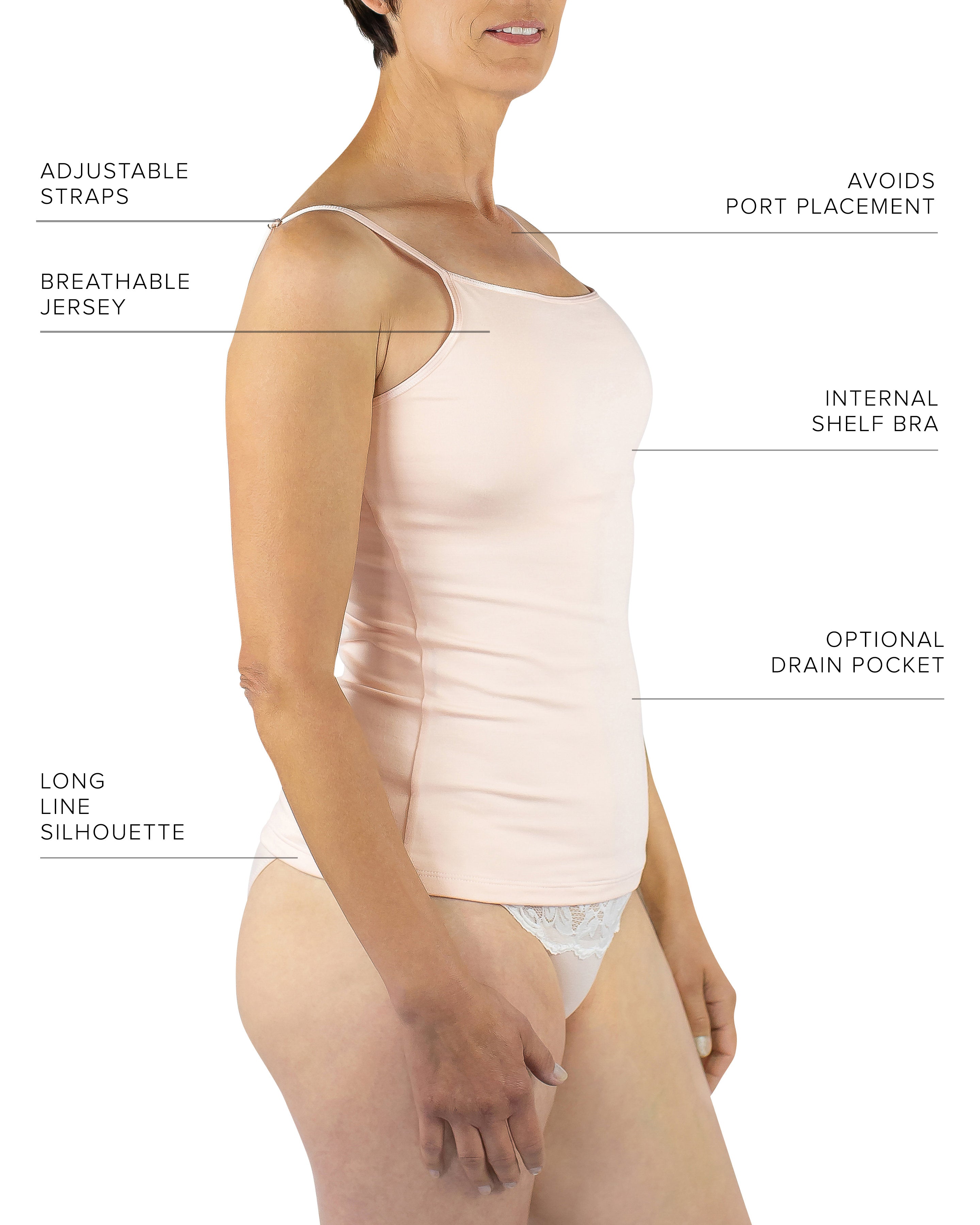 Everviolet Maia Sustainable Jersey Cami, Blush — back view