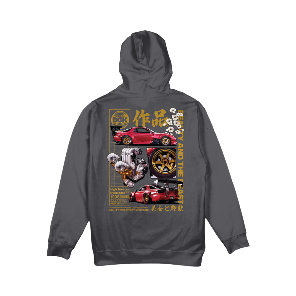 DGK Beauty And The Beast Hooded Fleece - Charcoal by Skates USA
