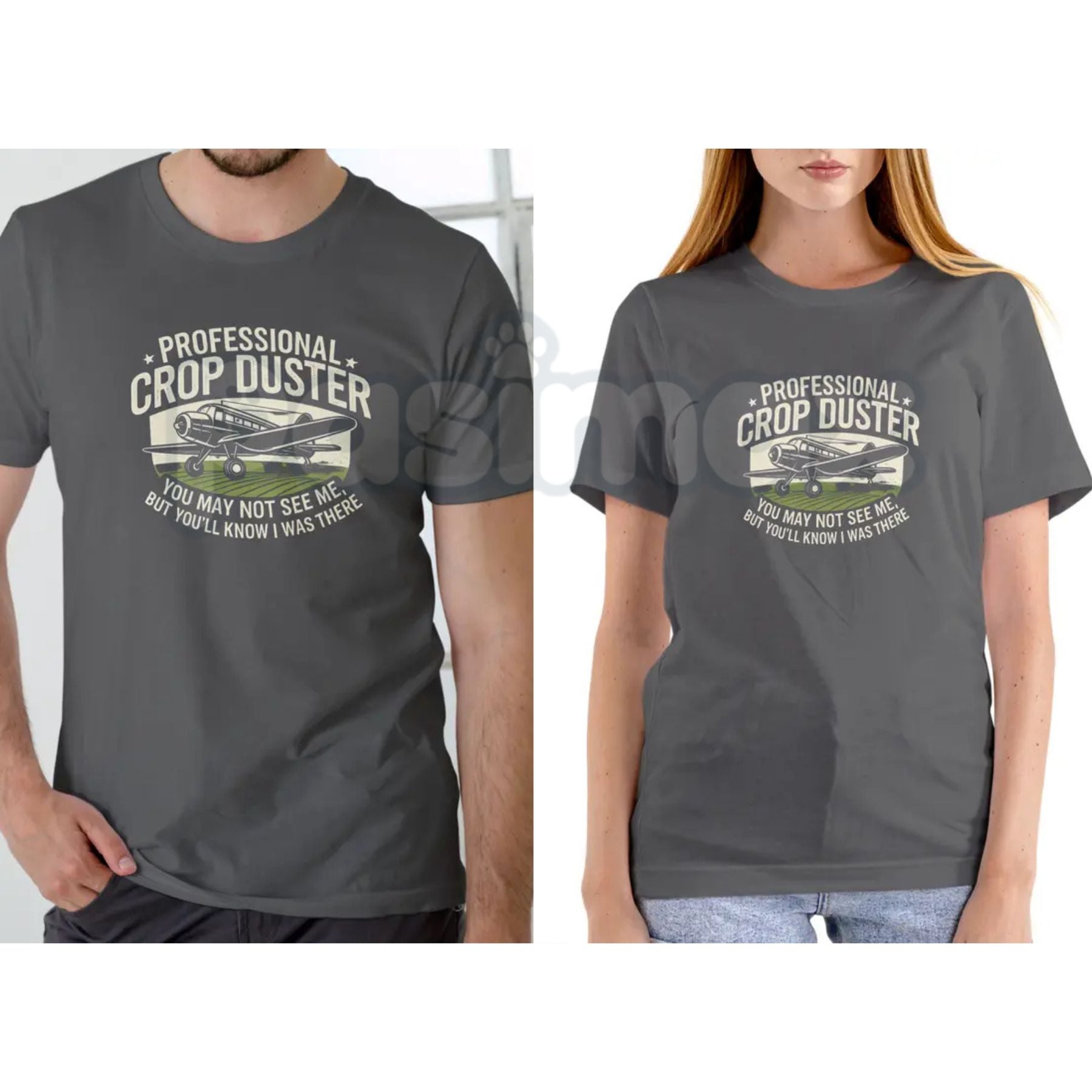 Pasimax "Professional Crop Duster" Industrial Safety T-Shirt - Funny Hazmat Graphic Tee, Premium 100% Cotton Warning Label Sh