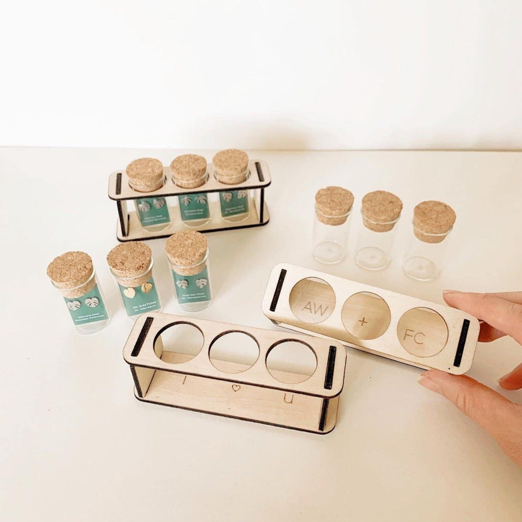 Custom Etched Propagation Stand + 3 Set Tiny Houseplant Earring Studs – Plant Dosage LLC, view 5