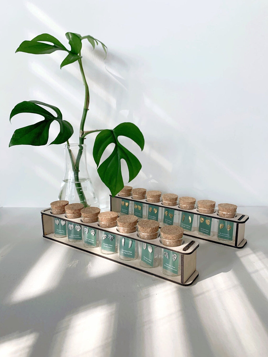 Custom Etched Propagation Stand + 3 Set Tiny Houseplant Earring Studs – Plant Dosage LLC, view 14